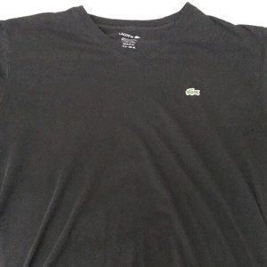 LACOSTE XL BLACK VNECK SHORT SLEEVE SHIRT